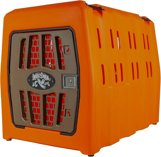 Lucky Dog Kennel, Durable Crash Tested Portable Dog Crates, Large, Uplander (Orange)