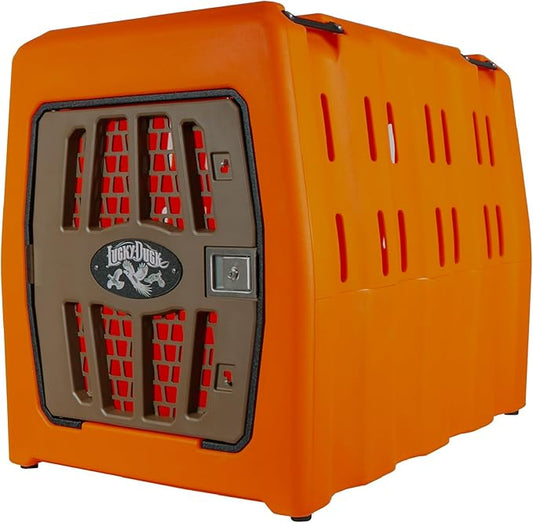 Lucky Dog Kennel, Durable Crash Tested Portable Dog Crates, Large, Uplander (Orange)