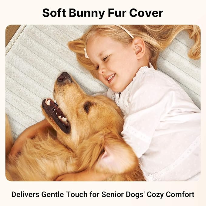 Veehoo Orthopedic Memory Foam Dog Bed, 7 Inch Thick Extra Large Dog Bed XL for Senior Dogs with Ultra-Soft Fluffy Surface, Waterproof Liner, Removable Washable Cover and Non-Slip Bottom, 48"x30"x7"