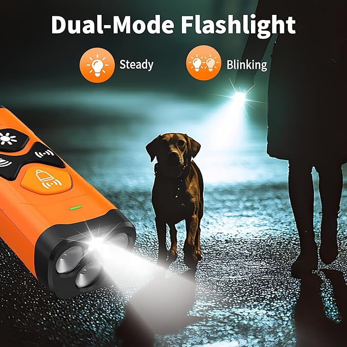 Dog Bark Deterrent Device to Correct Bad Behavior | 25ft Range & 3 Training Modes - Humane, Rechargeable for Home/Yard