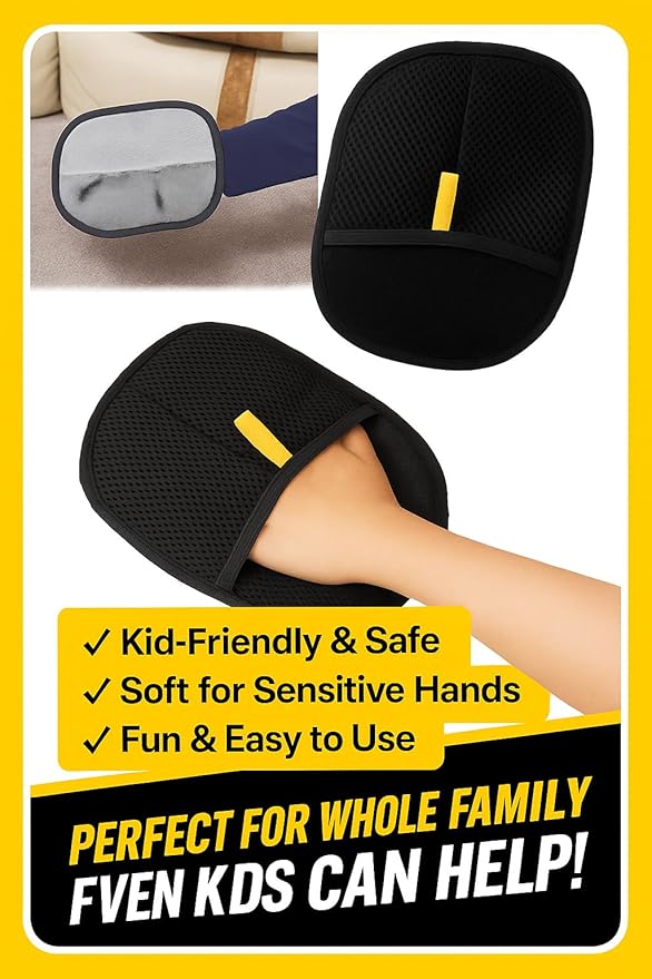 Electrostatic Pet Hair Removal Glove and Grooming Gloves | Ultimate Pet Hair Remover for Cats and Dogs | Perfect for Grooming | Furniture Cleaning