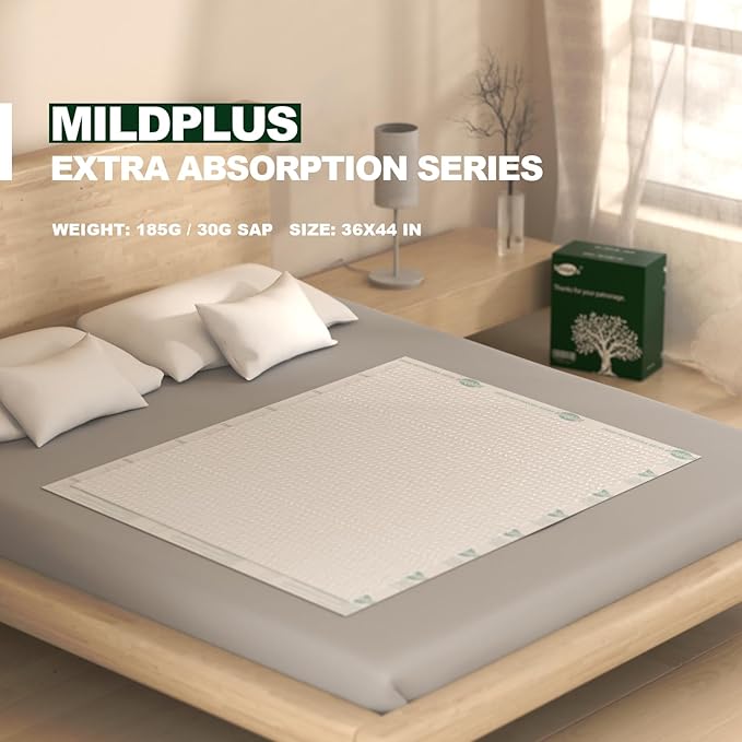 Heavy Duty Underpads 36"X44" Super Sized Chucks Pads 185 Grams Disposable Bed Pads with Strength Cloth Backing Extra Absorption Pads for Incontinence (91X110CM, 20 Count)