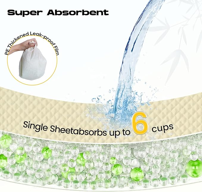 Puppy Pads 30 Count Small 22x22in Bamboo Training Pads Deodorizing Leakproof Quick Drying Dog Pee Pads Super Absorbent Disposable Pee Pads for Dogs Puppies, Doggie, Cats, Rabbits