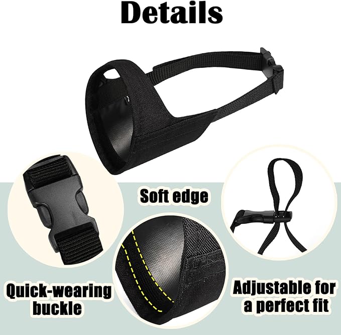 Mayerzon Short Snout Dog Muzzle for Small Medium Large Dog, Soft Muzzle for Chihuahua Shih Tzu American Bulldog for Grooming, Sturdy Oxford Mouth Guard Anti Biting Chewing