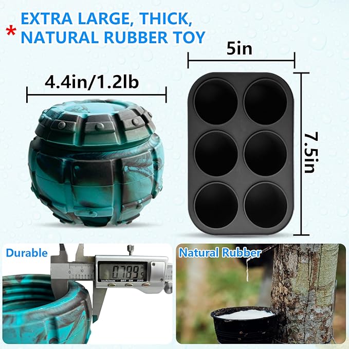 Yipetor Frozen Treat Dispensing Dog Toy - Large Chew Toy, Freezable Fillable Rubber, Reduces Anxiety, Easy to Clean, Interactive Puzzle (Large)