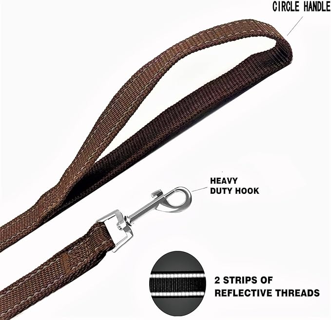 Nylon Training Dog Leash for Small Medium Dogs, 15ft 20ft 30ft 50ft 100ft Reflective Long Leash Dog/Puppy Lead for Obedience Recall Training, Camping