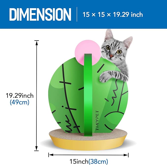 Cat Condo Scratcher Post Cardboard, Cactus Shape Cat Scratching House Bed Furniture Protector, Green Colour