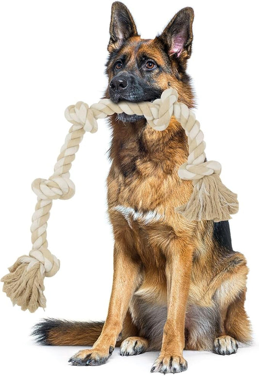 Bmag Dog Toys for Aggressive Chewers, Tough Rope Chew Toys for Medium Large Dogs,Heavy Duty Tough Dog Tug of War Toy with 5 Knots for Teeth Cleaning