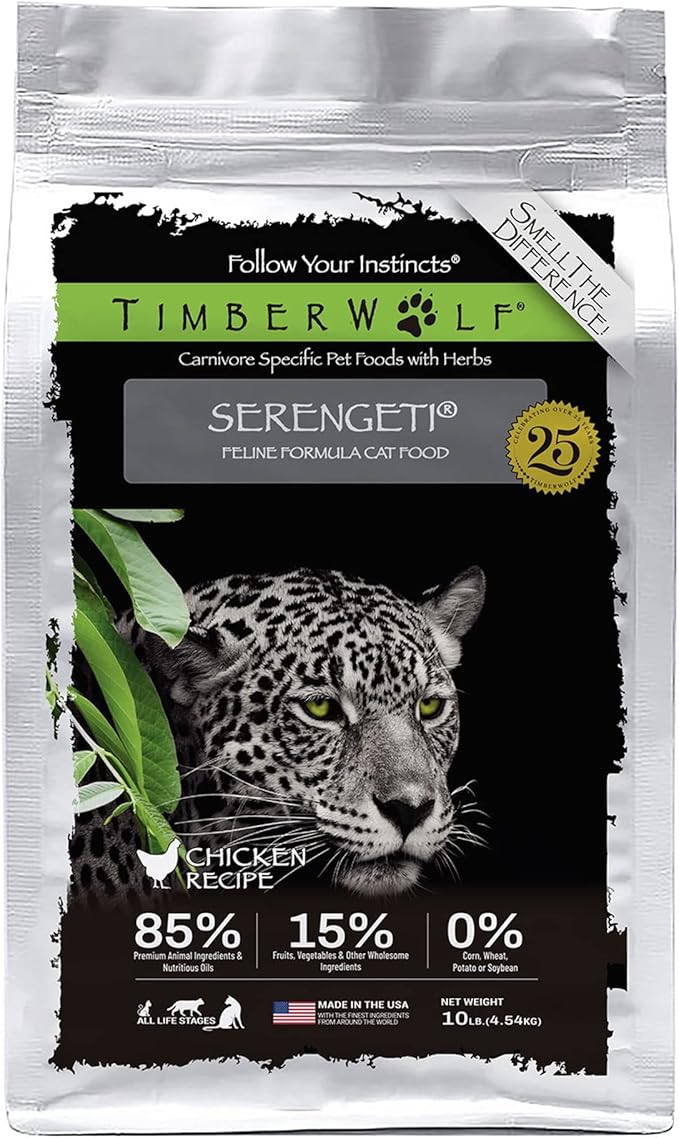 Timberwolf Serengeti Chicken Recipe Dry Cat Food 10lb
