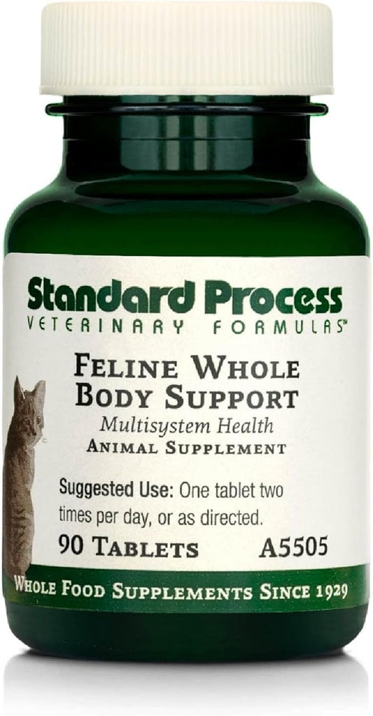 Standard Process Inc. Feline Whole Body Support - Nutritional Cat Supplement for Multisystem Support - Feline Daily Maintenance Supplement - 90 Tablets