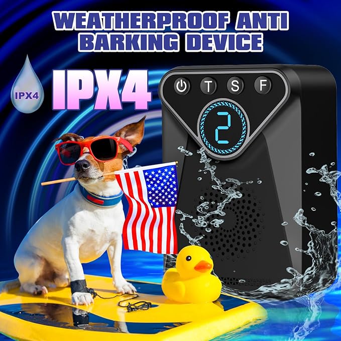Meteralla 1500 mAh Rechargeable Anti Barking Device for Dogs Indoor and Outdoor, 9 Modes Dog Training & Behavior Aids Up to 50 Ft Range, Dog Barking Control Devices Safe for Humans, Dogs
