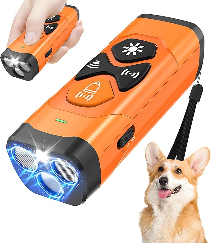 Dog Bark Deterrent Device to Correct Bad Behavior | 25ft Range & 3 Training Modes - Humane, Rechargeable for Home/Yard