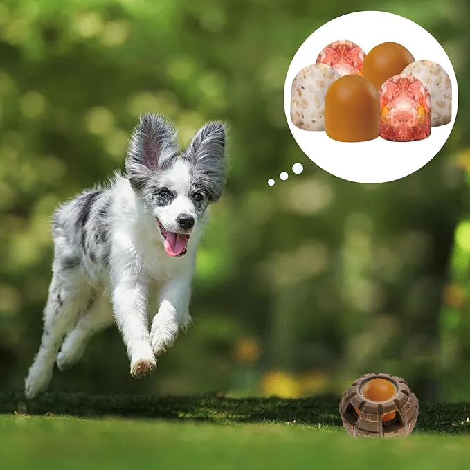 Yipetor Treat Dispensing Dog Toy, Long-Lasting Durable Large Dog Toys, Freezable Fillable Rubber Dog Toys, DIY Interactive Dog Puzzle Play Toy, Holds Kibble, Stopper+Silicone DIY Treat Tray (Medium)