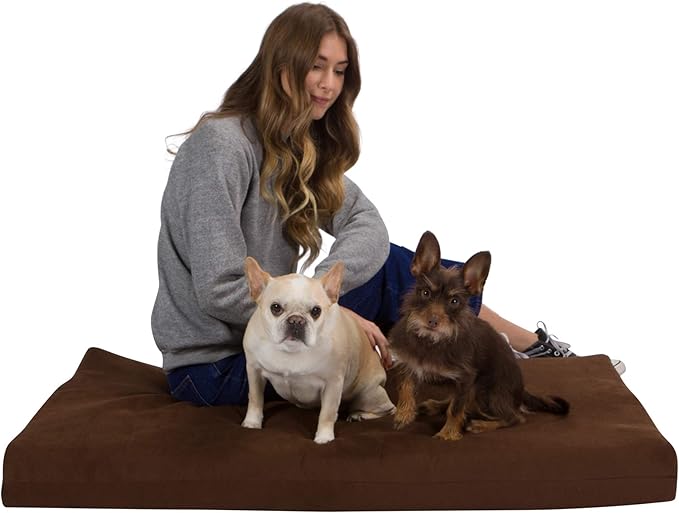 Pet Support Systems Orthopedic Dog Bed - Gel Memory Foam Pet Bed, Luxury Washable Dog Bed for Sleeping and Support (Removable Cover,Large Brown Dog Bed)