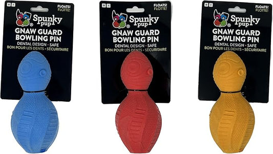 Spunky pup Gnaw Guard Toy, Bowling Pin 1-Pack (Colors May Vary)