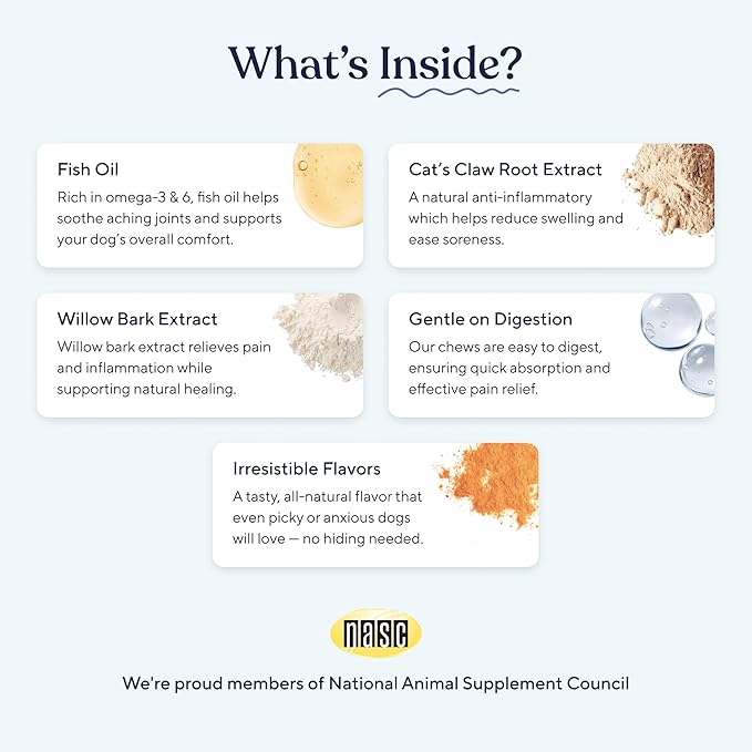 Pawfy Advanced Pain Management - Essential Vitamins & Supplements with Omega 3 |Joint Supplement for Dogs - Supports Hip & Joint Health for Small, Medium, Large Breeds | 30 Fast-Acting Chews