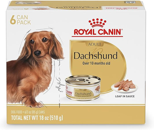 Royal Canin Breed Health Nutrition Dachshund Adult Loaf in Sauce Dog Food, 3 oz (Pack of 6)