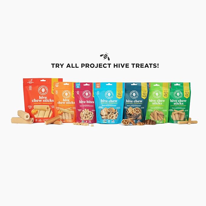 PROJECT HIVE ·PET COMPANY· Dental Chew Stick Treats for Large Dogs 12 oz. Ñ Healthy, Natural Peanut Butter Flavored, Natural, Vegetarian Chews, Made in The USA (Chew Sticks, Large Breeds)