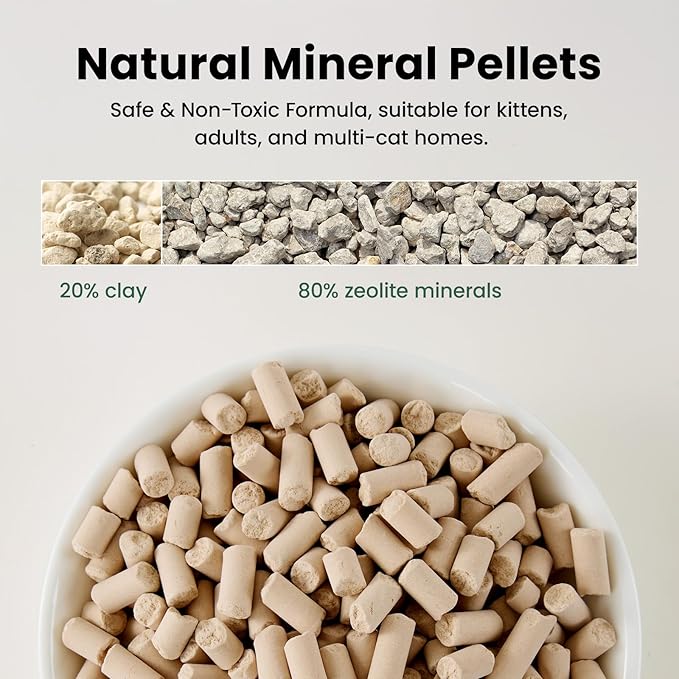 Gardner Pet Cat Litter Pellets, Natural Mineral Formula with Odor Control, Low Dust & Low Tracking, Non-Clumping Cat Litter, Lightweight & Safe, Works in Double-Layer Litter Boxes(3.5LBS)