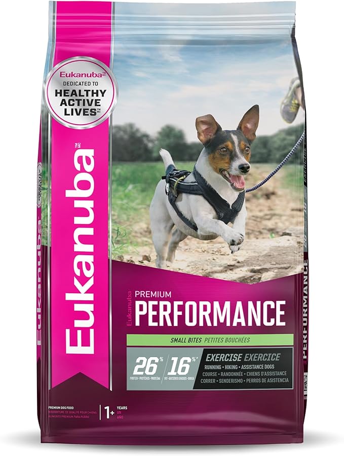 EUKANUBA Adult Premium Performance 26/16 Exercise Small Bites Dry Dog Food, 28 lbs.