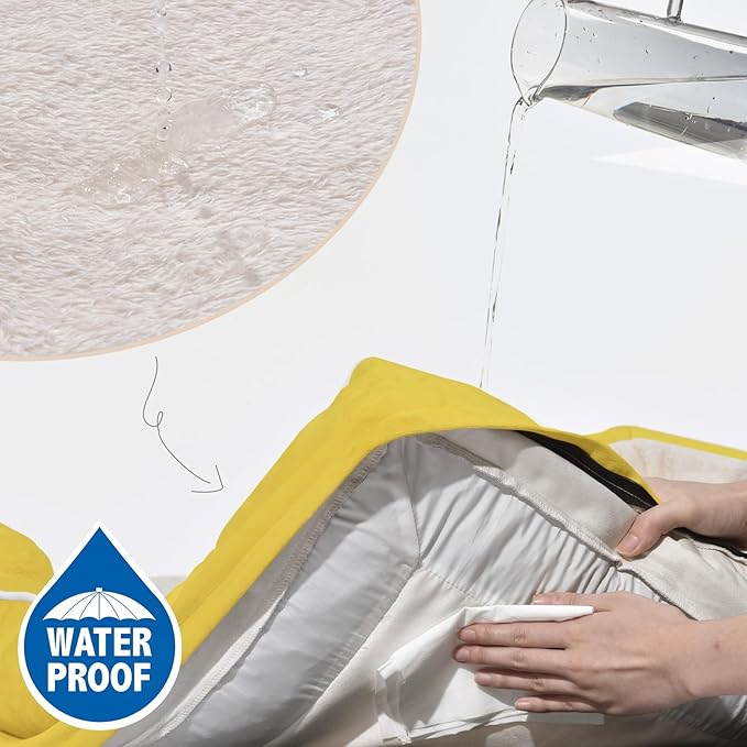 Comfort Expression Orthopedic Dog Bed for Large Dogs 38x25 Inch, Waterproof Egg Crate Foam Large Pet Bed with Removable Bolsters, Dog Couch with Washable Cover & Non-Slip Bottom, Spicy Mustard