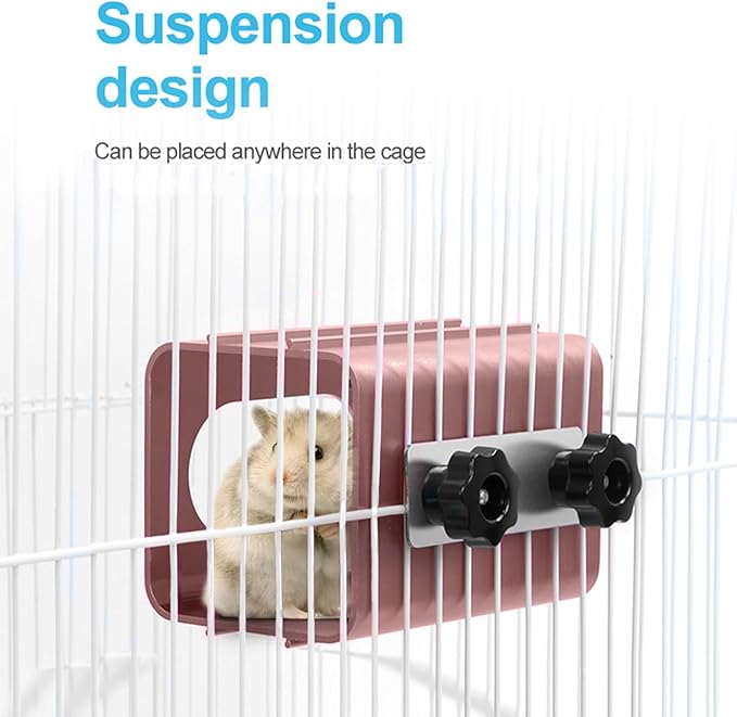 Hamsters Cooling Tunnel, Hamsters Instant Cooling Metal House, Aluminum Hanging Hideout Toys for Small Animals Dwarf Hamster Syrian Hamster Leopard Gecko (Pink, 4.7x2.7x2.7 in)