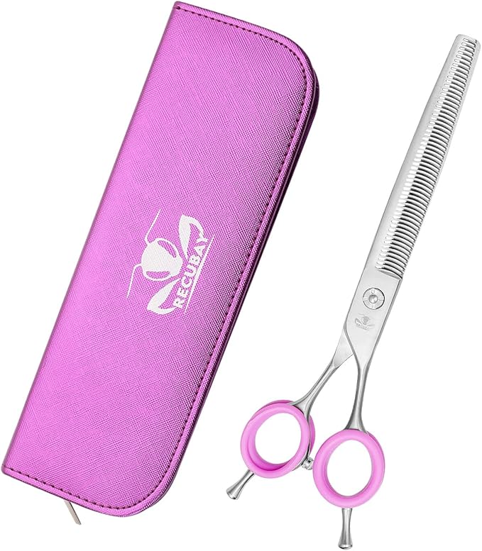 Dog Grooming Scissors, 7.0" Shears with Matte Deluxe Color, 56 Tooth thinning Shears