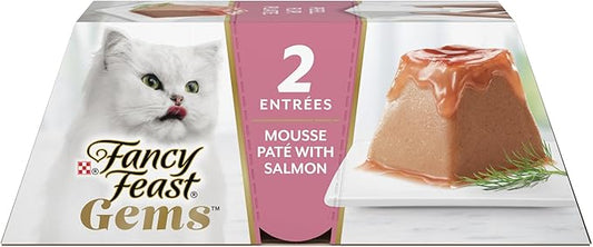 Fancy Feast Gems Pate Cat Food Mousse With Salmon and a Halo of Savory Gravy Cat Food - (Pack of 8) 4 oz. Boxes