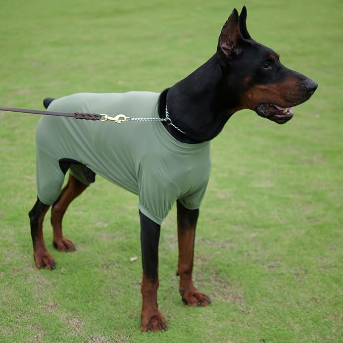 LoveLongLong Dog Jumpsuit with UV Protection and Quick-Dry Fabric for Spring Summer Pet Pajamas Army Green XL