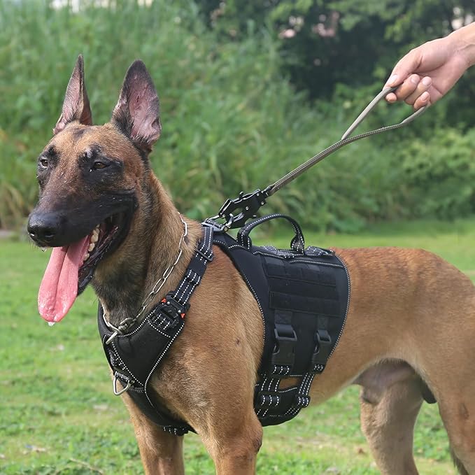 ICEFANG Short Dog Leash 25Inch Reflective Nylon Traffic Leash with Padded Handle,Heavy Duty Auto Lock Swivel Clip for Medium Large Dogs No Pull Training Walking (Green, 25 Inch)