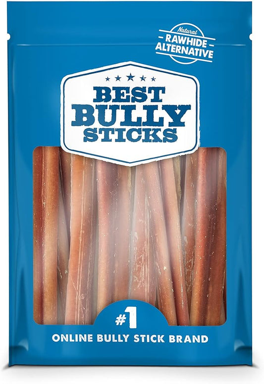 Best Bully Sticks 4 Inch Bully Sticks - 8 oz (Pack of 1) - Natural Grass-Fed, Grain and Rawhide Free, Ideal for Small or Young Canines