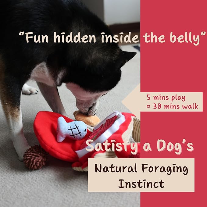 Squeaky Dog Toys, Plush Puzzle Hide and Seek Puppy Toys to Keep Them Busy – Cute Stuffed Dog Chew Toys for Small, Medium Breed - Crab