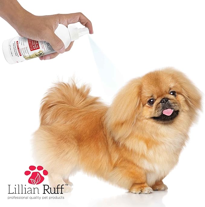 Lillian Ruff Waterless No-Rinse Dog Dry Shampoo Spray & Leave-in Dog Conditioner & Detangler - pH-Balanced for Dogs After-Bath No Rinse Hydrating Spray Set- Clean, Condition, Detangle & Deodorize