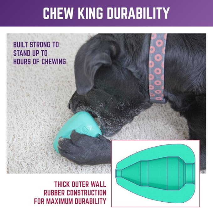 Chew King Premium Treat Dog Toy, XL, Extremely Durable Natural Rubber Toy