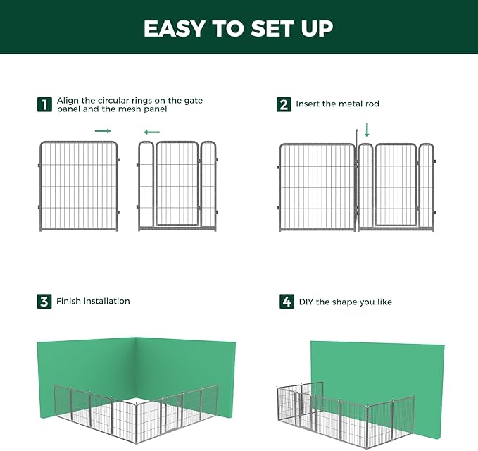 FXW Aster Dog Playpen Designed for Yard, 32inch 32 Panels