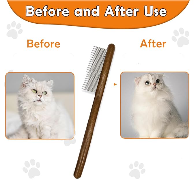 Wooden Dog Cat Flea Comb for Small Pets,Gift for Pet Owners