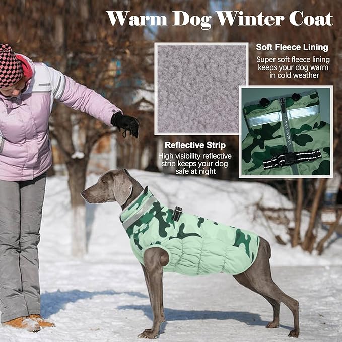 Lelepet Warm Dog Winter Coat Dog Coats for Small Dogs Waterproof Dogs Jacket with Harness Built in Reflective Cold Weather Coats Windproof Zip-Up Winter Fleece Vest Snowsuit Yorkie Shih Tzu S