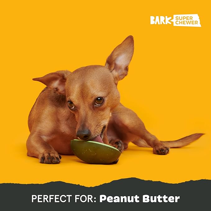 Barkbox Avocadoggo Dog Toy | Natural Rubber, Wobble Shape, Perfect for Peanut Butter & Dishwasher Safe | Dog Toy for Aggressive Chewers