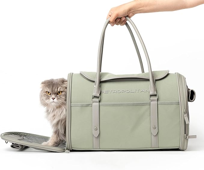 Cat Soft-Sided Carrier, Airlien Compliant, with Ventilation, for Pets Upto 16 lbs (Matcha Green)