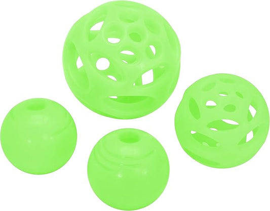 Chew King by Mammoth Set of 4 Glowing Fetch Balls, Dog Ball Toys Combo, Durable Bouncy Interactive Toy for Pets, Lightweight