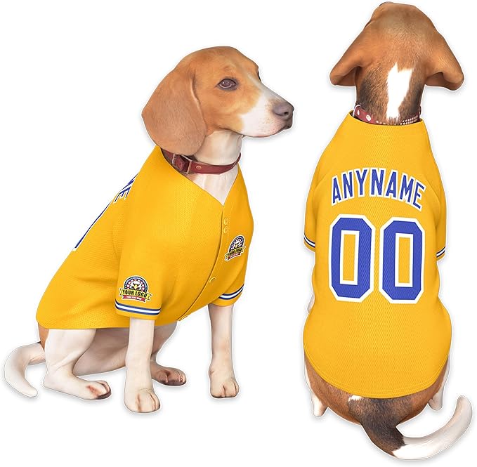 Custom Dog Baseball Jersey with Name Number Logo for Small Pet Dogs-Personalized Dog Shirts
