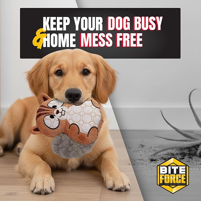 Bite Force -Durable & Strong Dog Toy Beaver with Squeaker, Kevlar-Reinforced for Aggressive Chewers for Small Medium Large Dogs - Green.