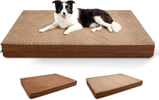 Sytopia Washable Indestructible 44" Dog Bed for Large Dogs – Double-Sided Plush, Chew Proof, Waterproof, Thick Orthopedic Support, Durable Multi- Size Comfort Clearance Indoor Flat Dog Bed