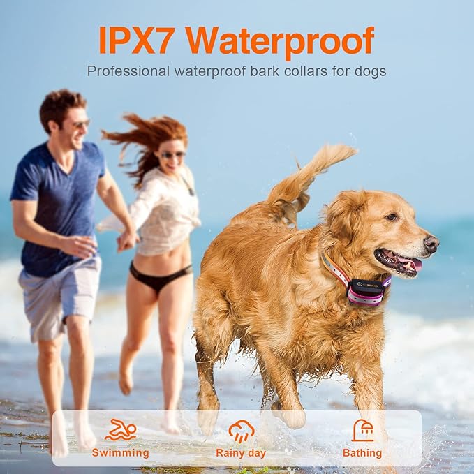 ROJECO Dog Shock Collar for 2 Dogs with 3300FT Remote，IPX7 Waterproof Rechargeable Shock Collar for Large Medium Small 2 Dogs for 4 to 120 lbs，3 Safe Training Modes with Beep，Vibration and Shock