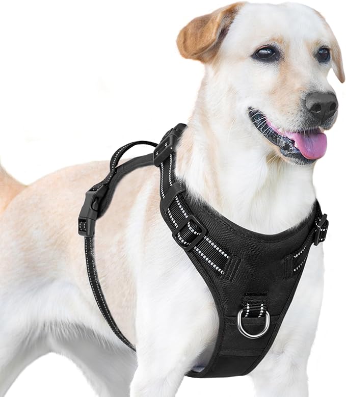 No Pull Dog Harness, Reflective Puppy Vest for Small Medium Large Sized Dog(Black,XS)