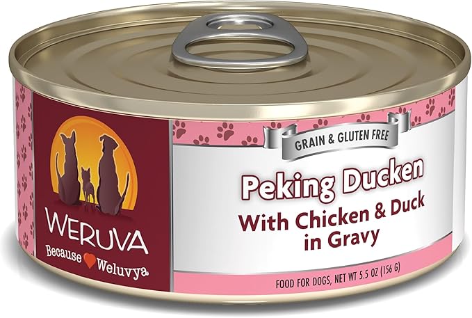 Weruva Classic Dog Food, Peking Ducken with Chicken & Duck in Gravy, 5.5oz Can (Pack of 24), Multi