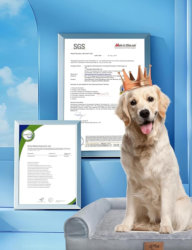 Sytopia Chew Proof Dog Bed for Large Dogs Orthopedic, 42 Inch Indestructible Pet Beds Extra Large, Washable Removable Cover and Anti-Slip Bottom - X-Large