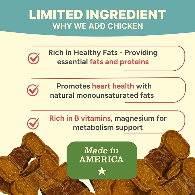 Gaines Family Farmstead Chicken Wrapped Sweet Potato Dog Bones - 8 oz Bag, Natural, Grain-Free Dog Treats for All Ages & Breeds, Great for Training and Rewards, Made in USA