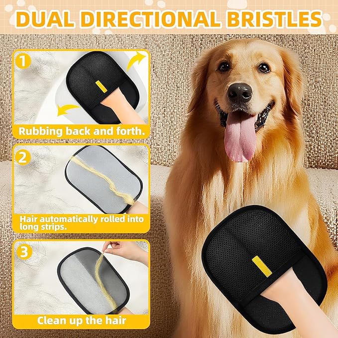 Pet Hair Remover, electrostatic pet Hair Removal Gloves, cat and Dog pet Hair Removal Tools, Suitable for Bed Sheets, Blankets, Clothes, Sofas, Multi-Functional Beauty Gloves -1 Piece