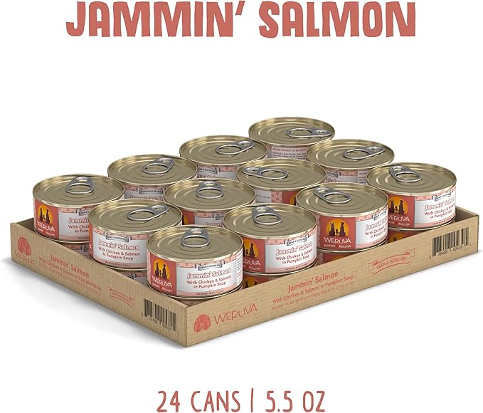 Weruva Classic Dog Food, Jammin' Salmon with Chicken & Salmon in Gravy, 5.5oz Can (Pack of 24)